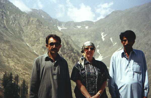 Ali Afsar, Jan and Tufal at the top of the Lowari Pass.